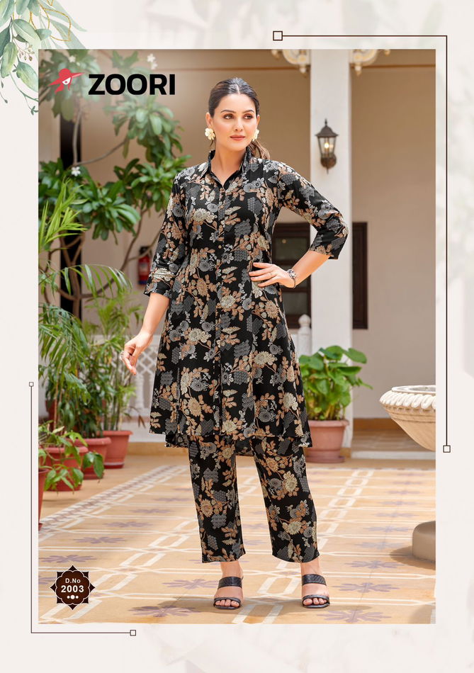  Shifra By Zoori Rayon Print Cord Set Kurti With Bottom Wholesale Market In Surat